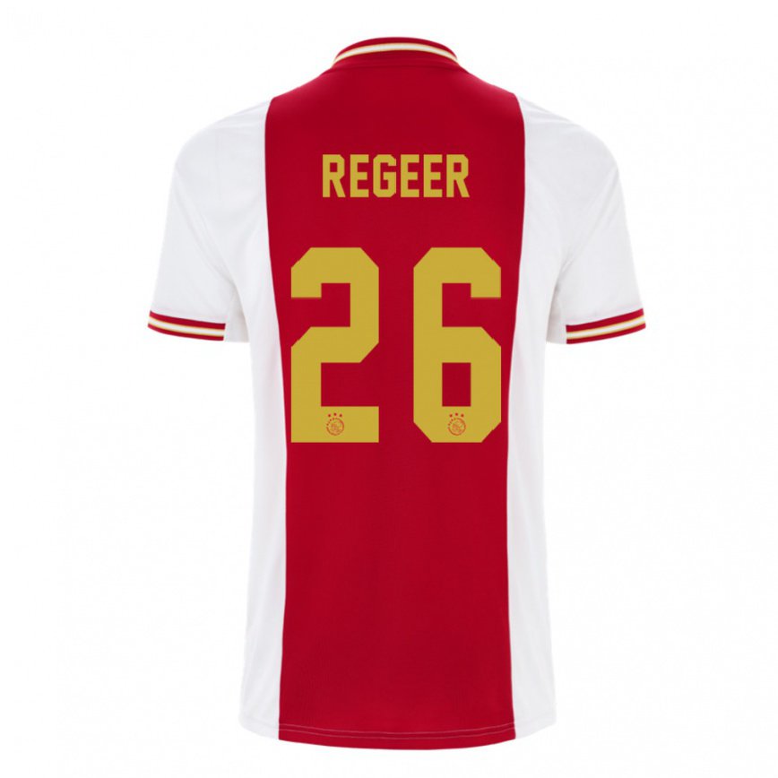 レディースフットボールユーリ・レヒール#26濃い赤 ホワイトホームシャツ2022/23ジャージーユニフォーム