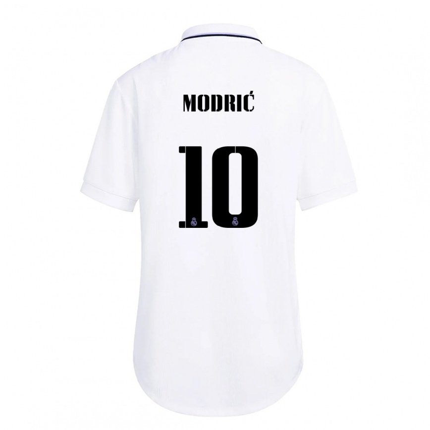 レディースフットボールルカ・モドリッチ#10紫のホワイトホームシャツ2022/23ジャージーユニフォーム