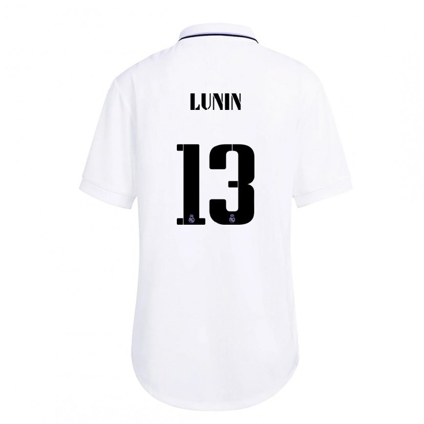 レディースフットボールアンドリー・ルニン#13紫のホワイトホームシャツ2022/23ジャージーユニフォーム
