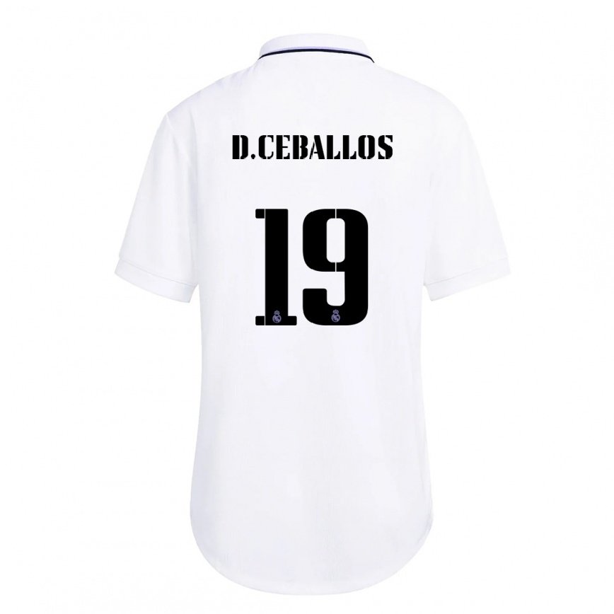 レディースフットボールダニ・セバージョス#19紫のホワイトホームシャツ2022/23ジャージーユニフォーム