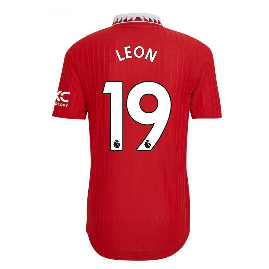 レディースフットボールアドリアナ・レオン#19レッドホームシャツ2022/23ジャージーユニフォーム