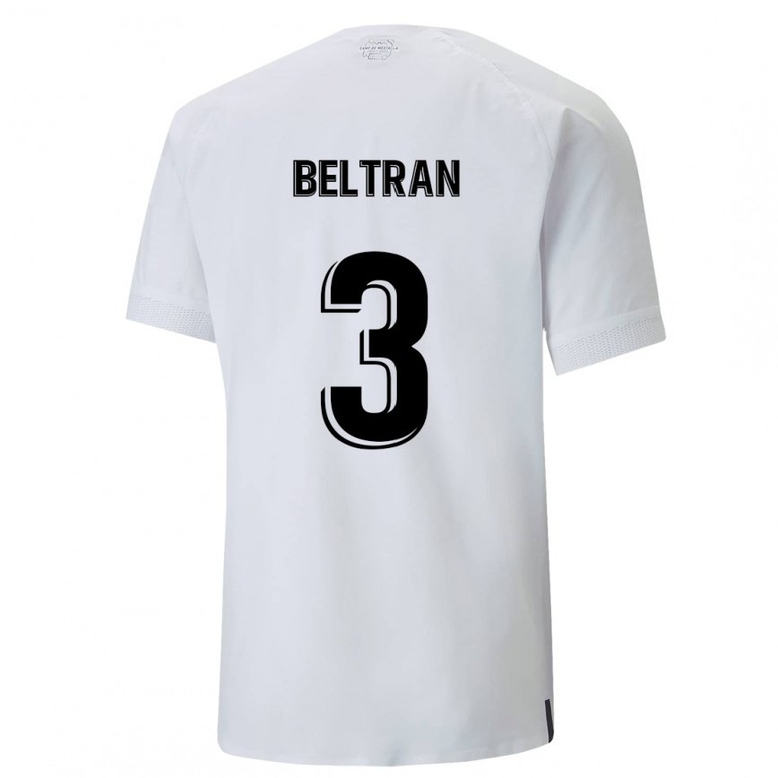 レディースフットボールビー・ベルトラン#3クリーミーホワイトホームシャツ2022/23ジャージーユニフォーム