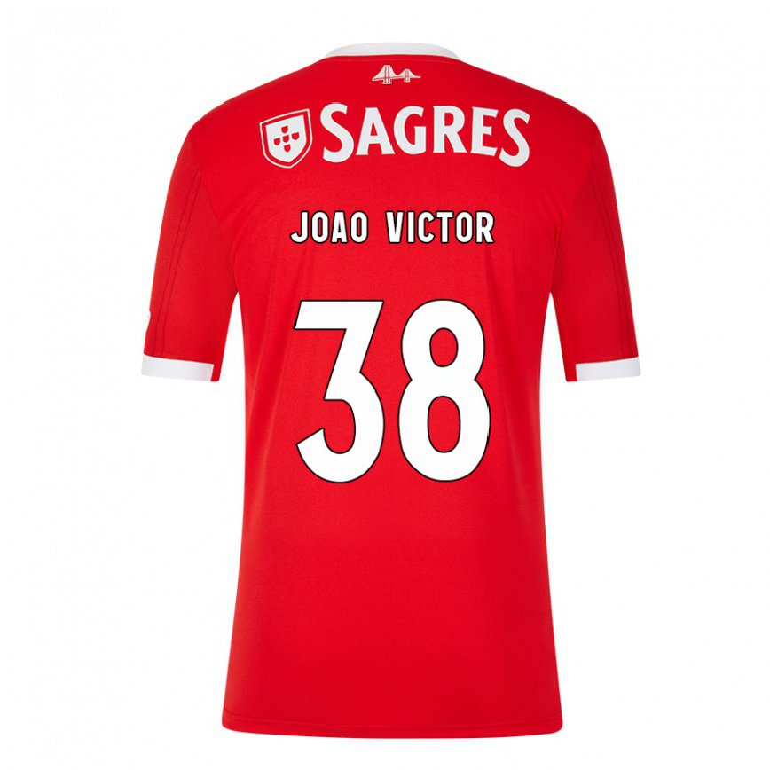 レディースフットボールジョアン・ヴィクトール#38ネオンレッドホームシャツ2022/23ジャージーユニフォーム