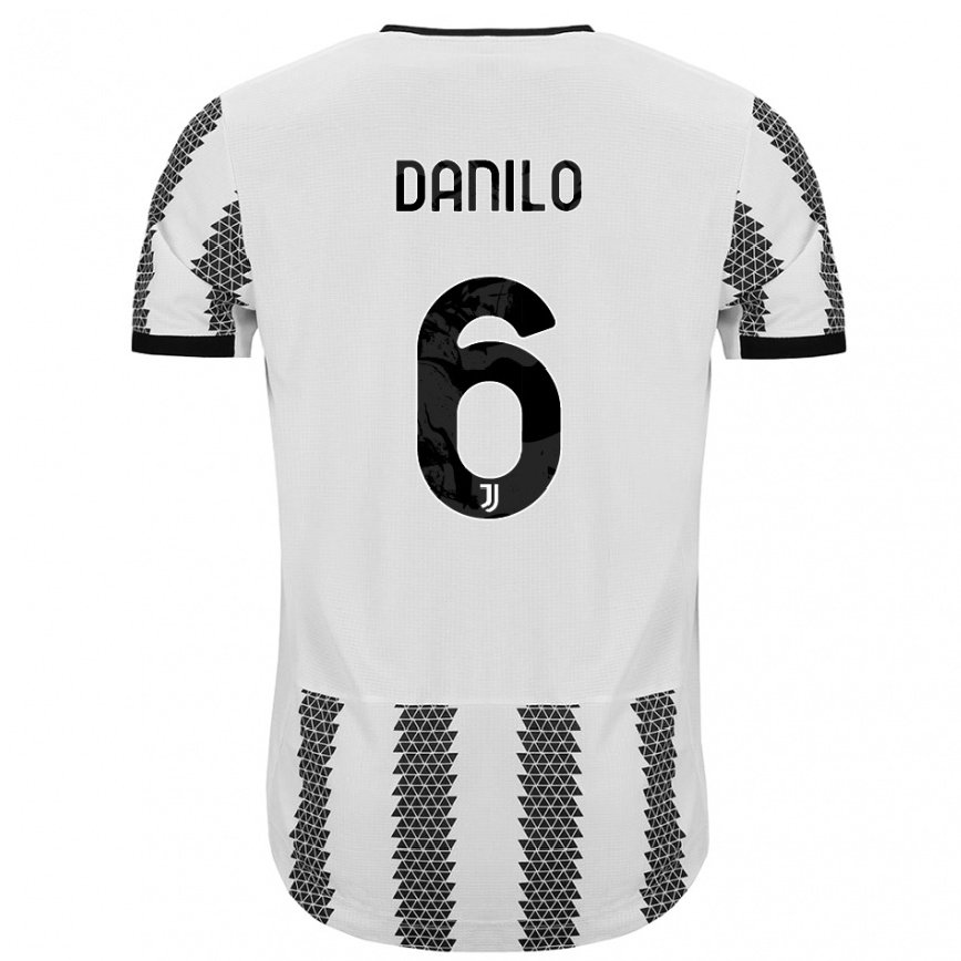 レディースフットボールダニーロ・ルイス・ダ・シウバ#6ホワイトブラックホームシャツ2022/23ジャージーユニフォーム