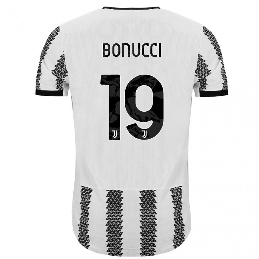 レディースフットボールレオナルド・ボヌッチ#19ホワイトブラックホームシャツ2022/23ジャージーユニフォーム