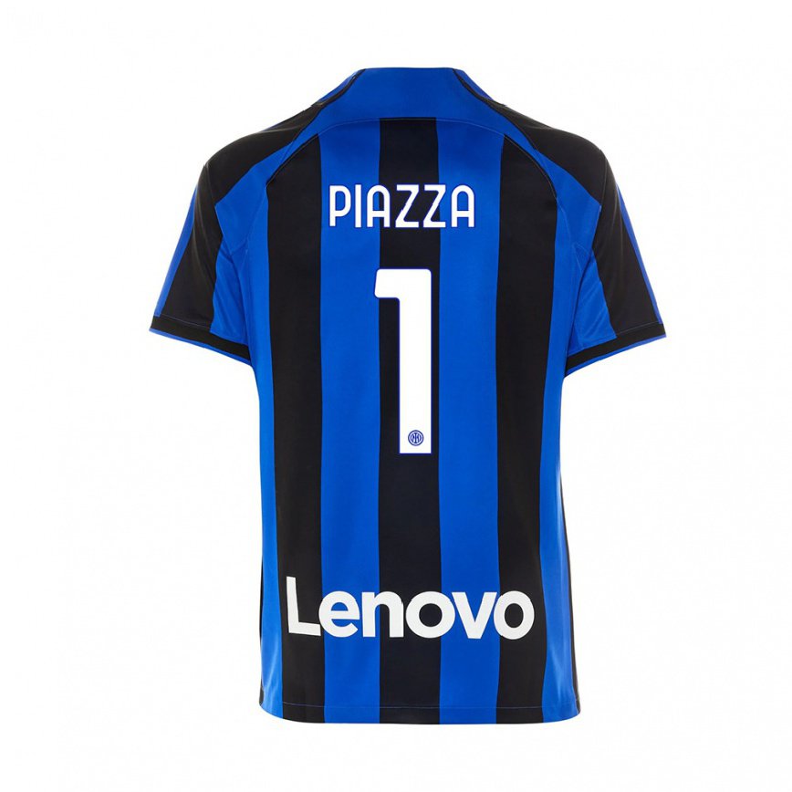 レディースフットボールアレッシア・ピアッツァ#1ロイヤルブルーブラックホームシャツ2022/23ジャージーユニフォーム