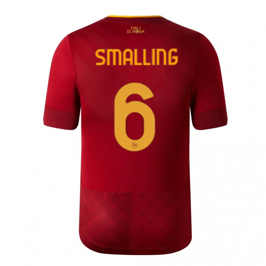 レディースフットボールクリス・スモーリング#6ブラウンレッドホームシャツ2022/23ジャージーユニフォーム