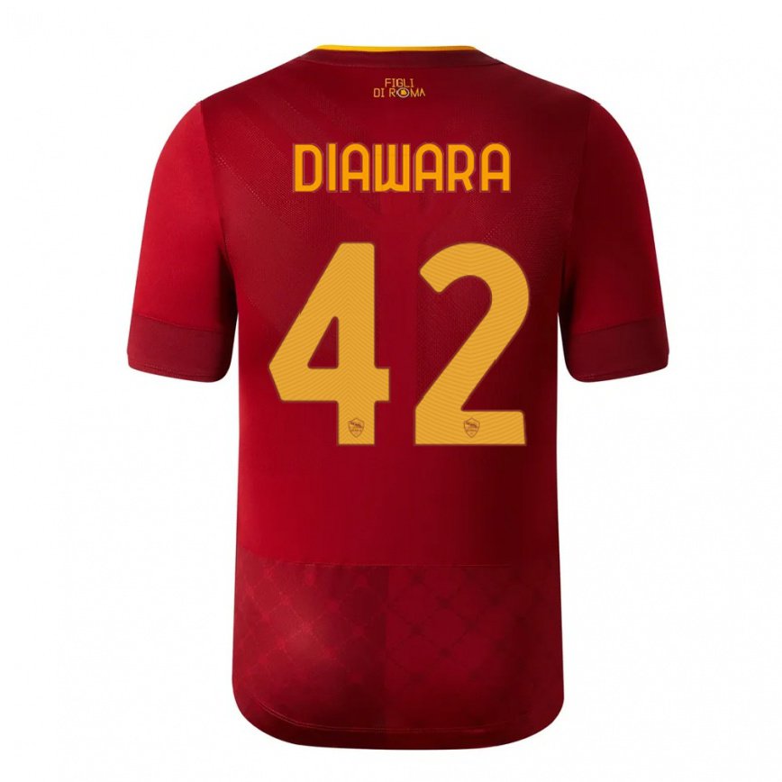 レディースフットボールアマドゥ・ディアワラ#42ブラウンレッドホームシャツ2022/23ジャージーユニフォーム