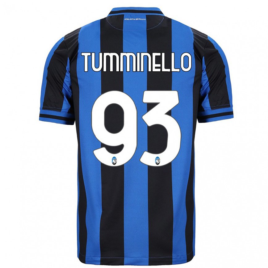 レディースフットボールマルコ・トゥミネッロ#93ブルー ブラックホームシャツ2022/23ジャージーユニフォーム