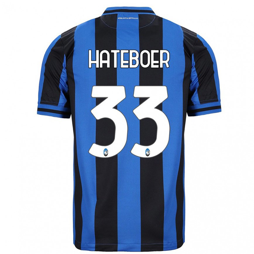 レディースフットボールハンス・ハテブール#33ブルー ブラックホームシャツ2022/23ジャージーユニフォーム