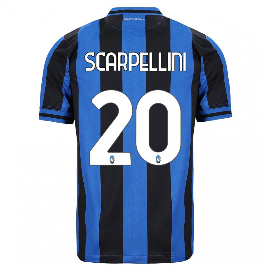 レディースフットボールアンドレア・スカルペリーニ#20ブルー ブラックホームシャツ2022/23ジャージーユニフォーム