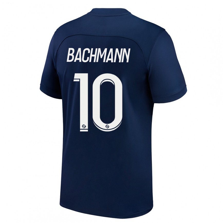 レディースフットボールラモーナ・バッハマン#10暗いブルーレッドホームシャツ2022/23ジャージーユニフォーム