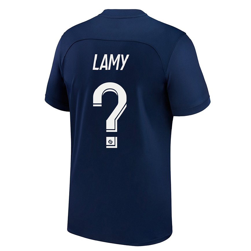 レディースフットボールヒューゴ・ラミー#0暗いブルーレッドホームシャツ2022/23ジャージーユニフォーム
