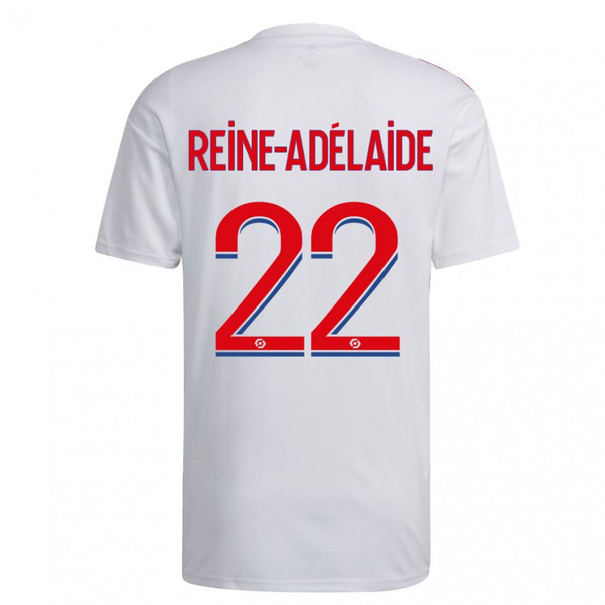 レディースフットボールジェフ・レーヌ＝アデレード#22ホワイト ブルーレッドホームシャツ2022/23ジャージーユニフォーム