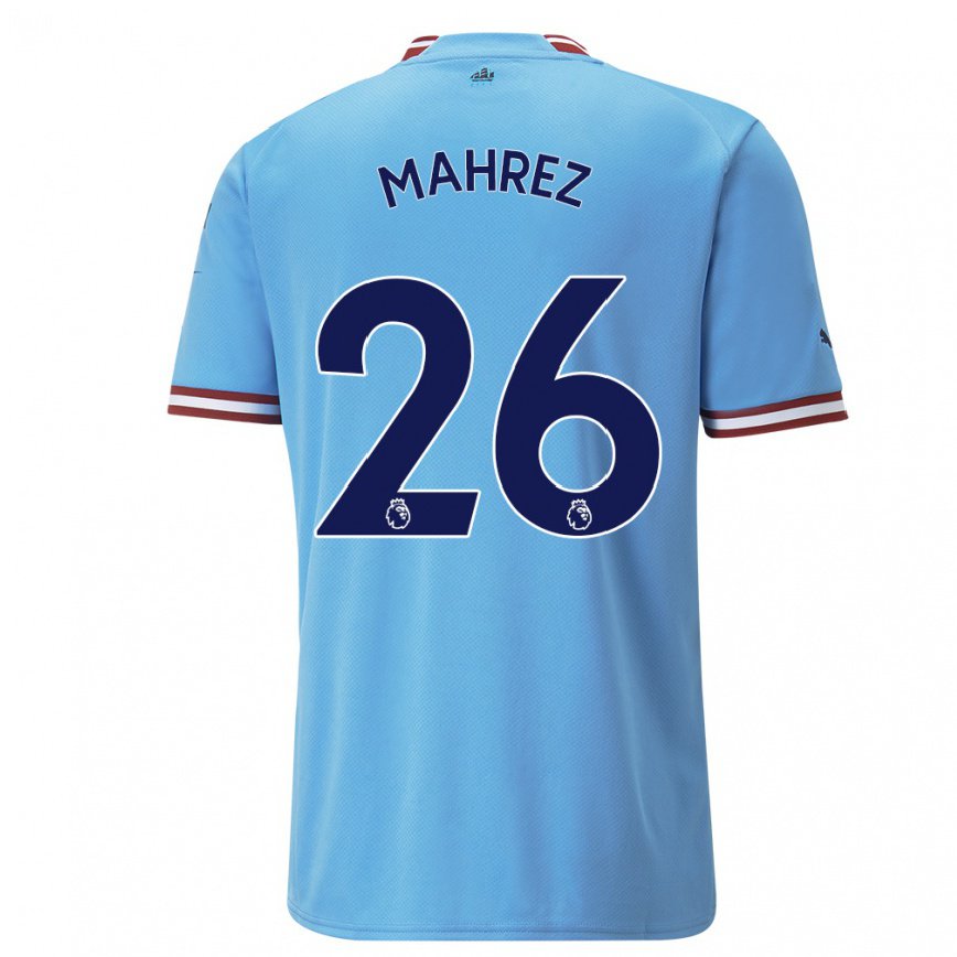 レディースフットボールリヤド・マフレズ#26ブルーレッドホームシャツ2022/23ジャージーユニフォーム