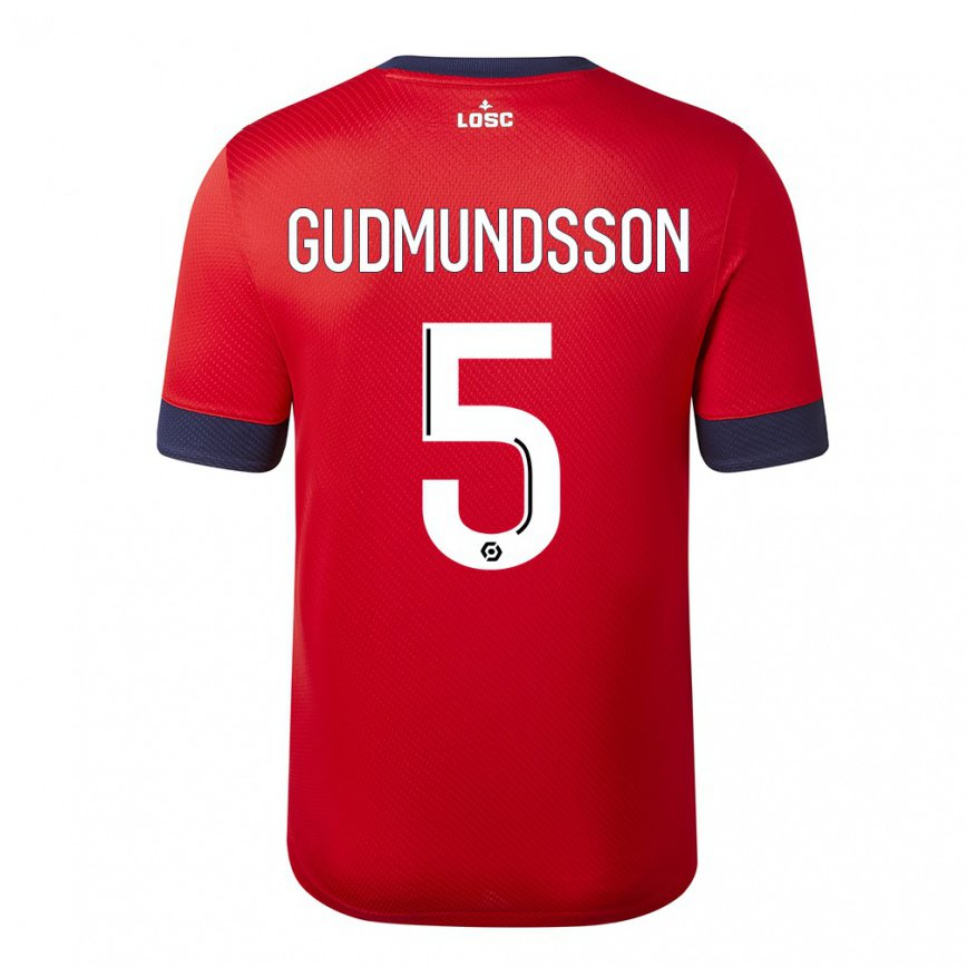 レディースフットボールガブリエル・グドムンドソン#5レッドキャンディーアップルホームシャツ2022/23ジャージーユニフォーム