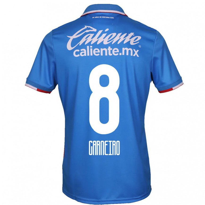 レディースフットボールゴンサロ・カルネイロ#8アズールブルーホームシャツ2022/23ジャージーユニフォーム