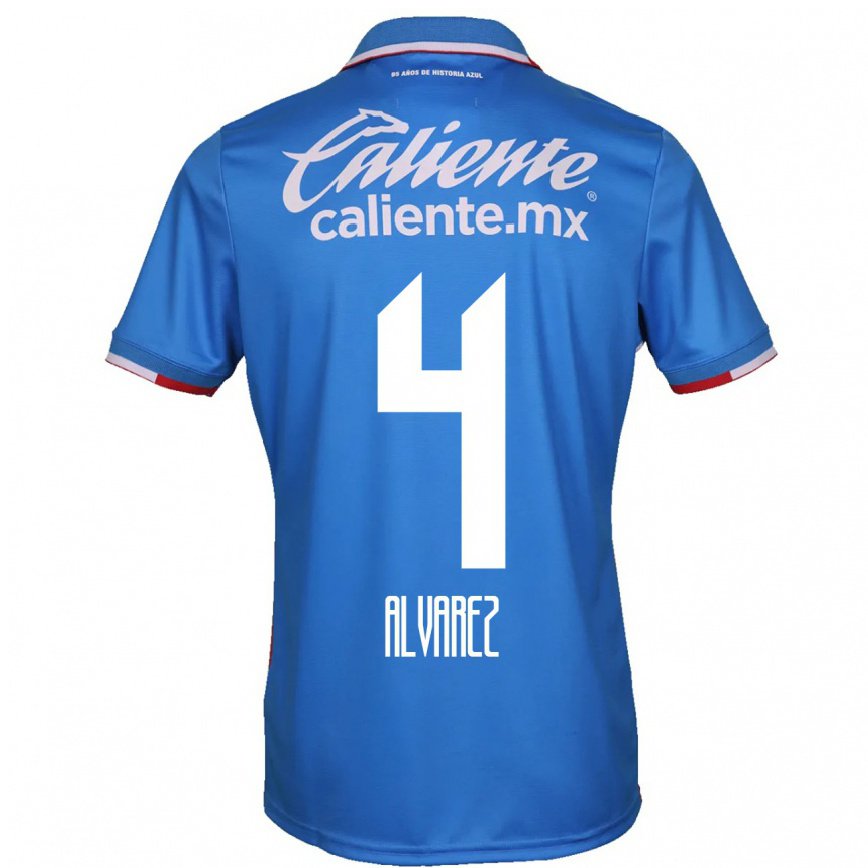 レディースフットボールガブリエラ・アルバレス#4アズールブルーホームシャツ2022/23ジャージーユニフォーム