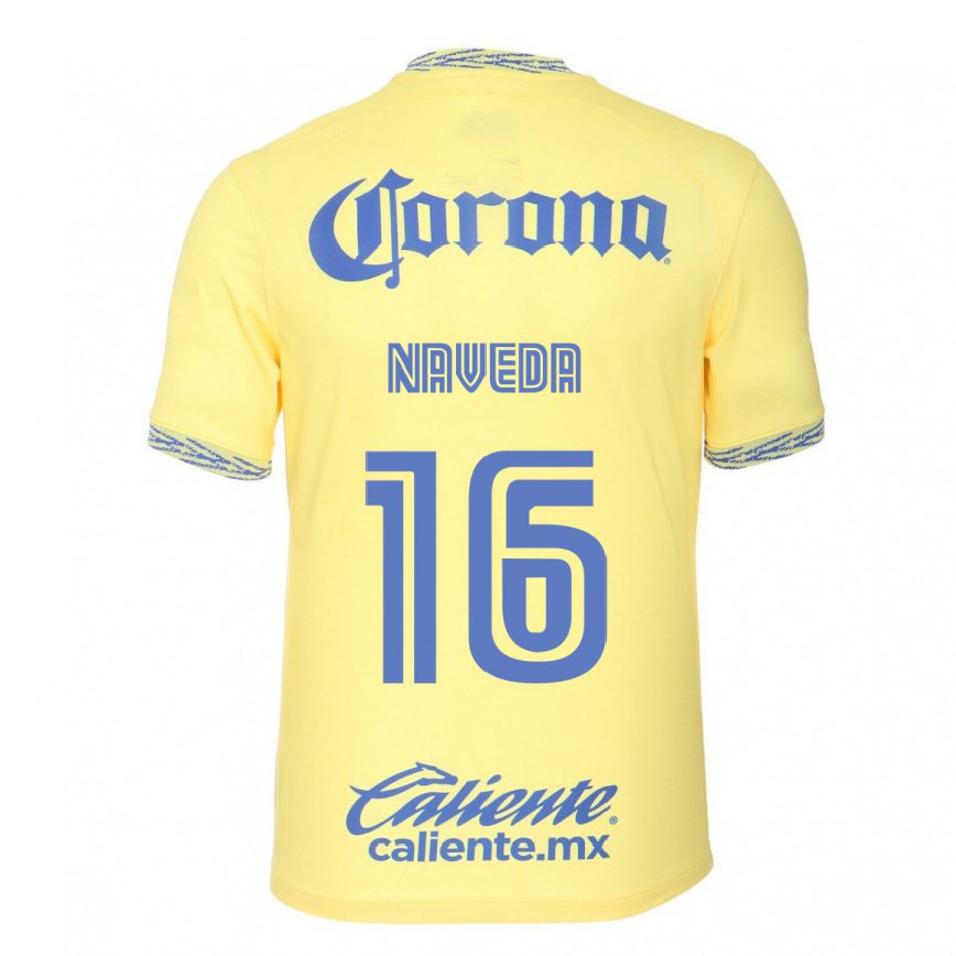 レディースフットボールサンティアゴ・ナベダ#16レモンイエローホームシャツ2022/23ジャージーユニフォーム