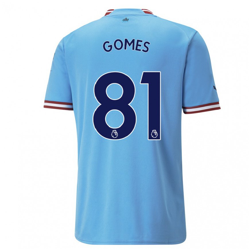 レディースフットボールクラウディオ・ゴメス#81ブルーレッドホームシャツ2022/23ジャージーユニフォーム