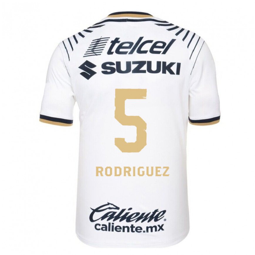 レディースフットボールヘロニモ・ロドリゲス#5ホワイトデニムホームシャツ2022/23ジャージーユニフォーム