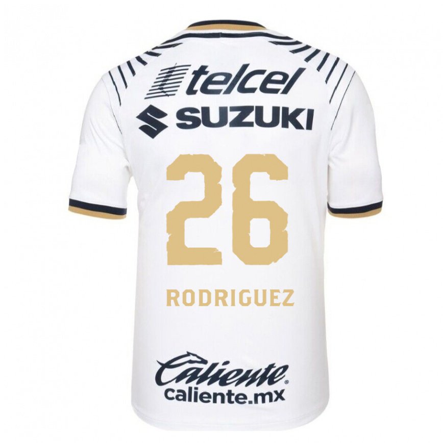 レディースフットボールルシア・ロドリゲス#26ホワイトデニムホームシャツ2022/23ジャージーユニフォーム