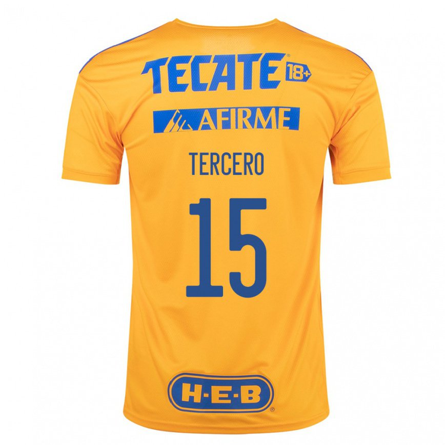 レディースフットボールエドゥアルド・テルセロ#15バンブルビーイエローホームシャツ2022/23ジャージーユニフォーム