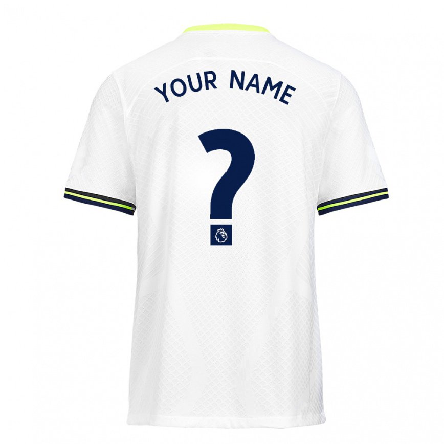 レディースフットボールあなたの名前#0ホワイト グリーンホームシャツ2022/23ジャージーユニフォーム