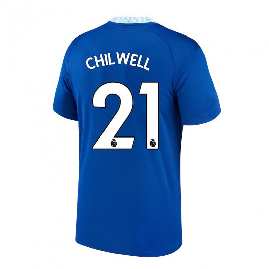 レディースフットボールベン・チルウェル#21ダークブルーホームシャツ2022/23ジャージーユニフォーム