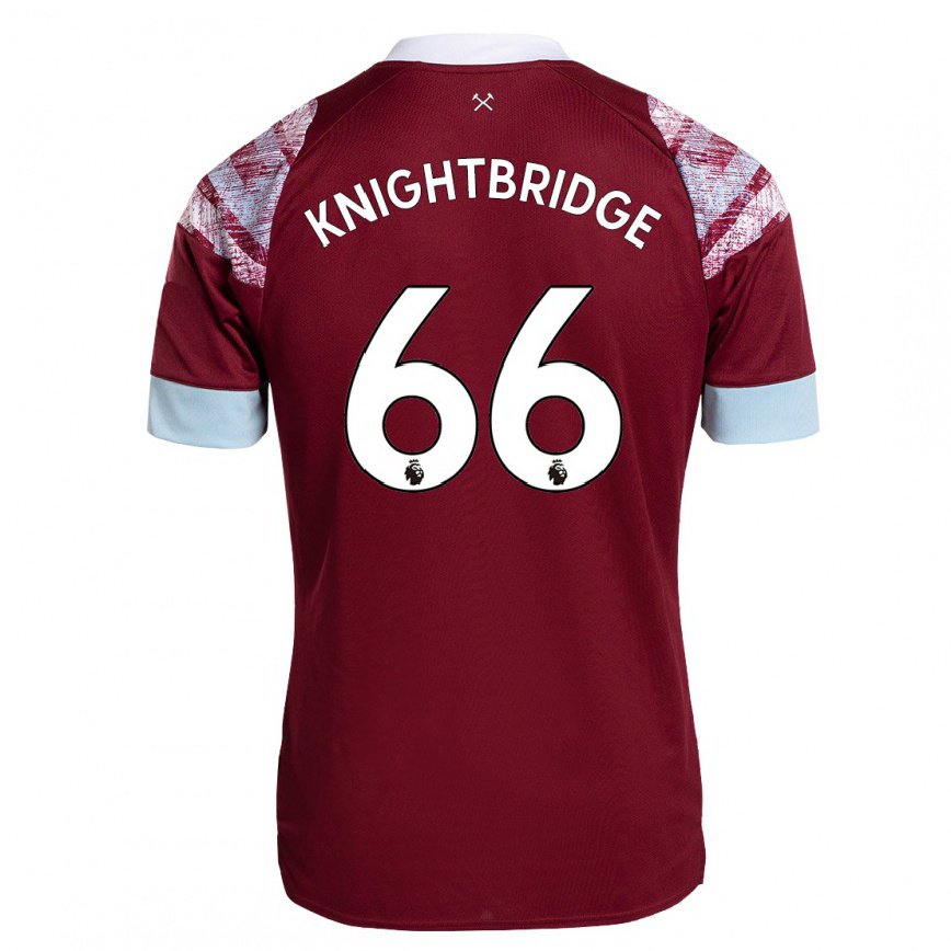 レディースフットボールジェイコブナイトブリッジ#66クラレットホームシャツ2022/23ジャージーユニフォーム