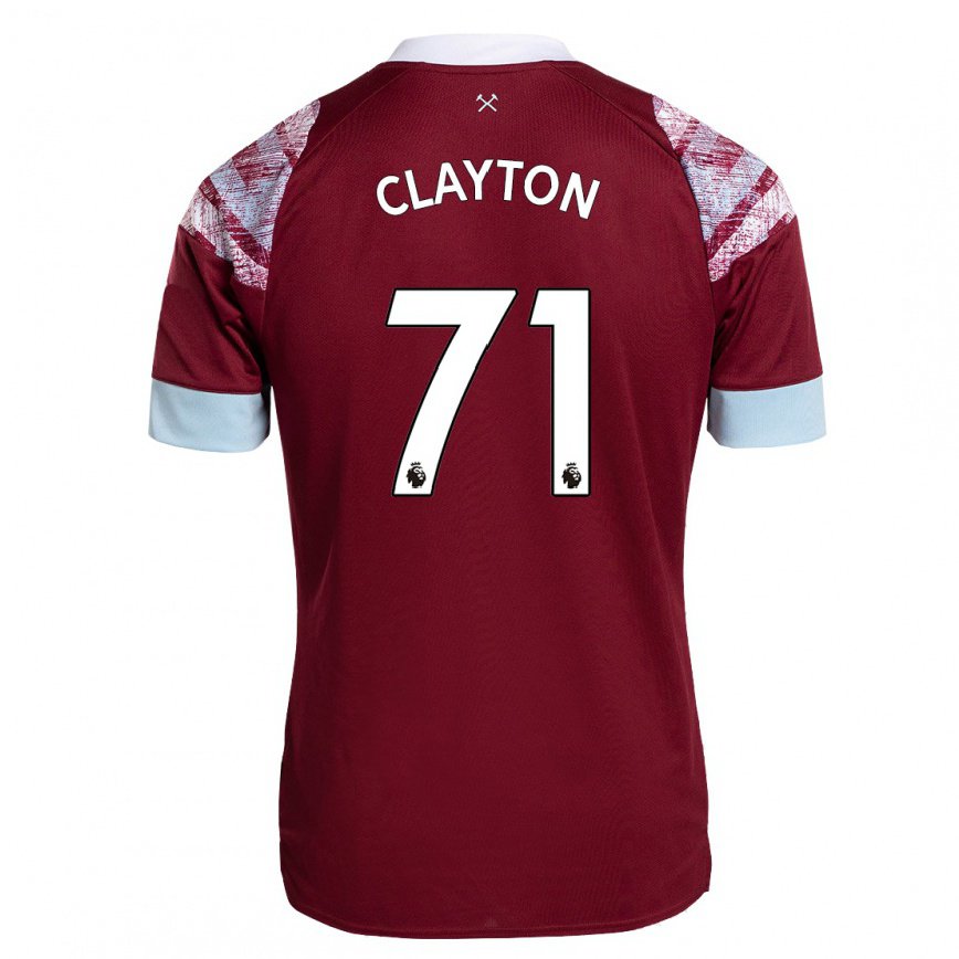 レディースフットボールリーガン・クレイトン#71クラレットホームシャツ2022/23ジャージーユニフォーム