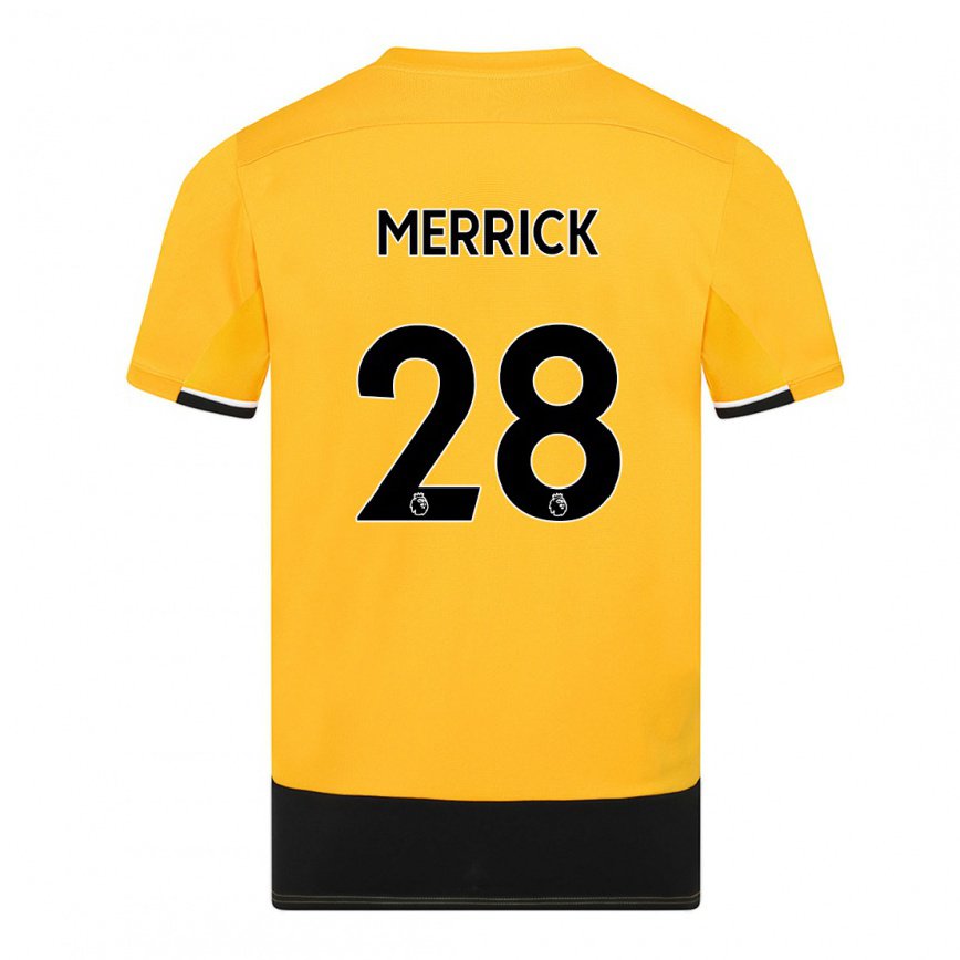 レディースフットボールベス・メリック#28イエロー ブラックホームシャツ2022/23ジャージーユニフォーム