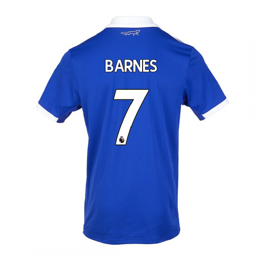 レディースフットボールハーヴィー・バーンズ#7ブルー ホワイトホームシャツ2022/23ジャージーユニフォーム
