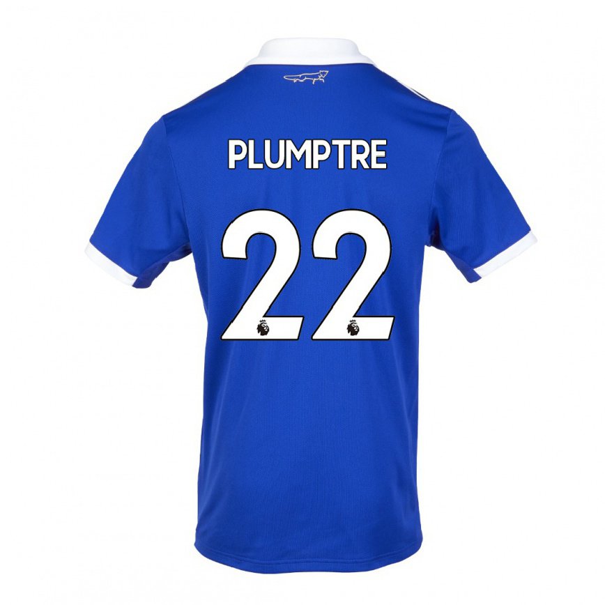 レディースフットボールアシュリー・プルンプトレ#22ブルー ホワイトホームシャツ2022/23ジャージーユニフォーム