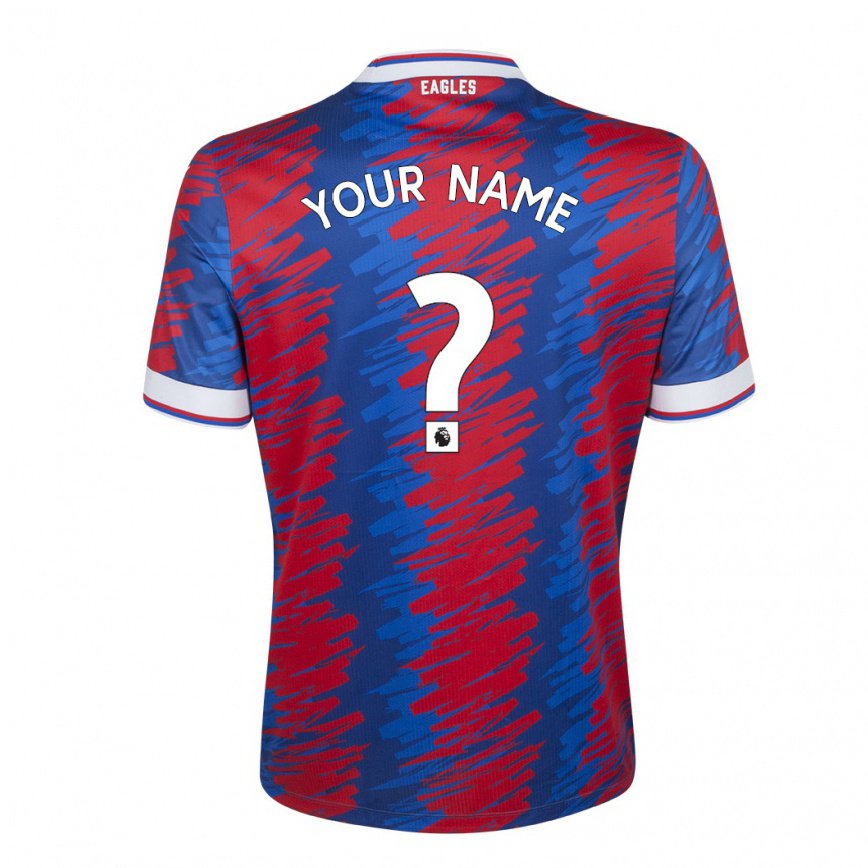 レディースフットボールあなたの名前#0レッド ブルーホームシャツ2022/23ジャージーユニフォーム
