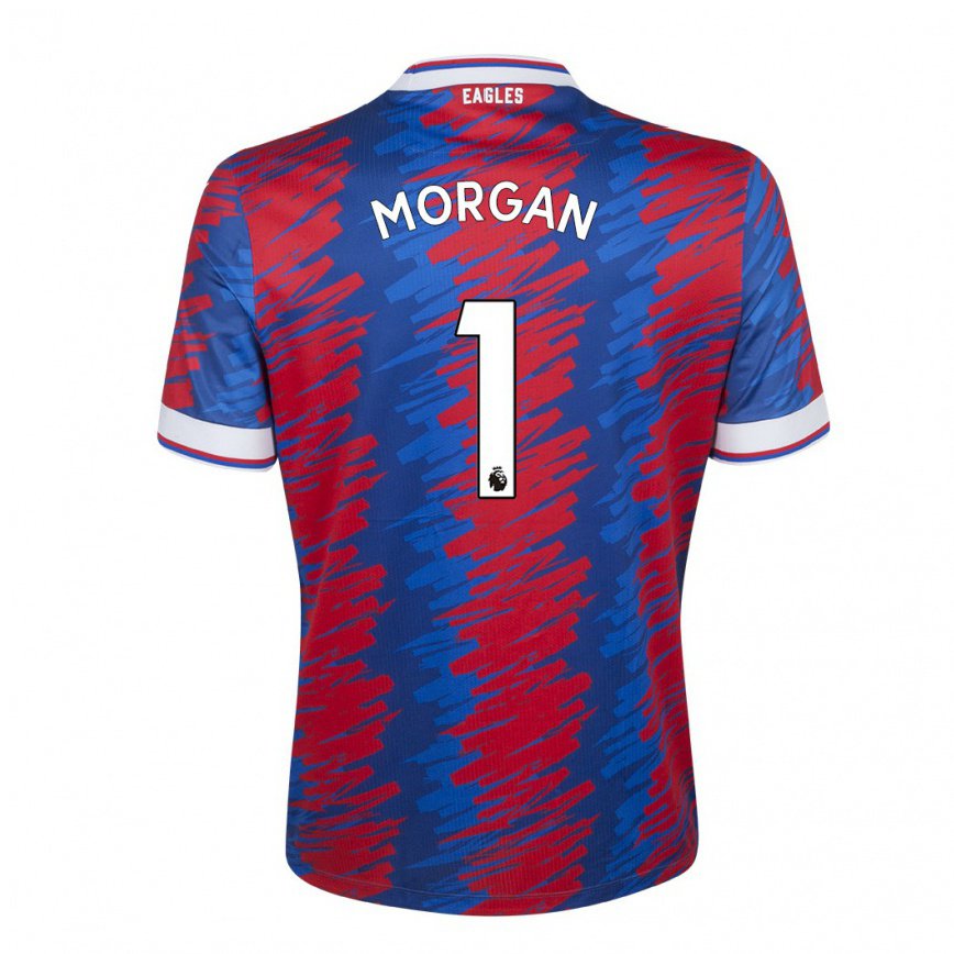 レディースフットボールクロエ・モーガン#1レッド ブルーホームシャツ2022/23ジャージーユニフォーム