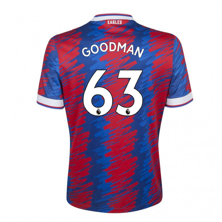 レディースフットボールオーウェン・グッドマン#63レッド ブルーホームシャツ2022/23ジャージーユニフォーム