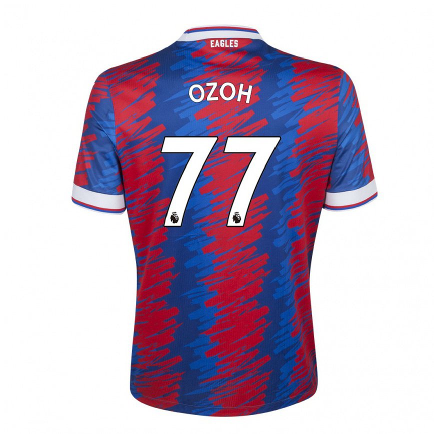 レディースフットボールデビッドオゾー#77レッド ブルーホームシャツ2022/23ジャージーユニフォーム