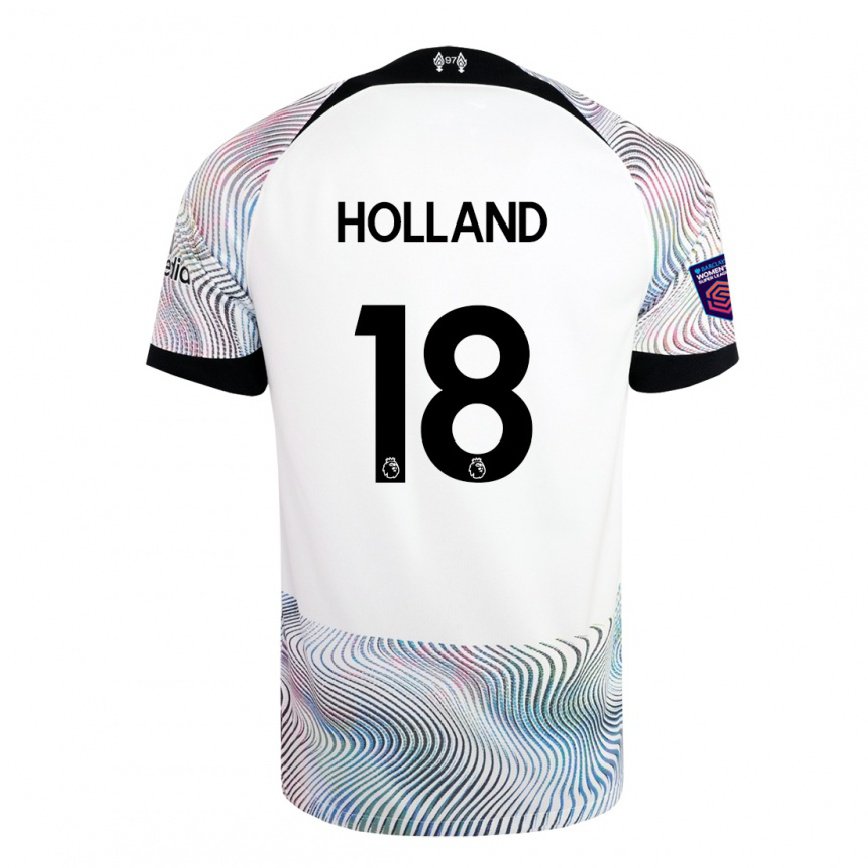 レディースフットボールセリ・ホランド#18ホワイト カラフルアウェイシャツ2022/23ジャージーユニフォーム
