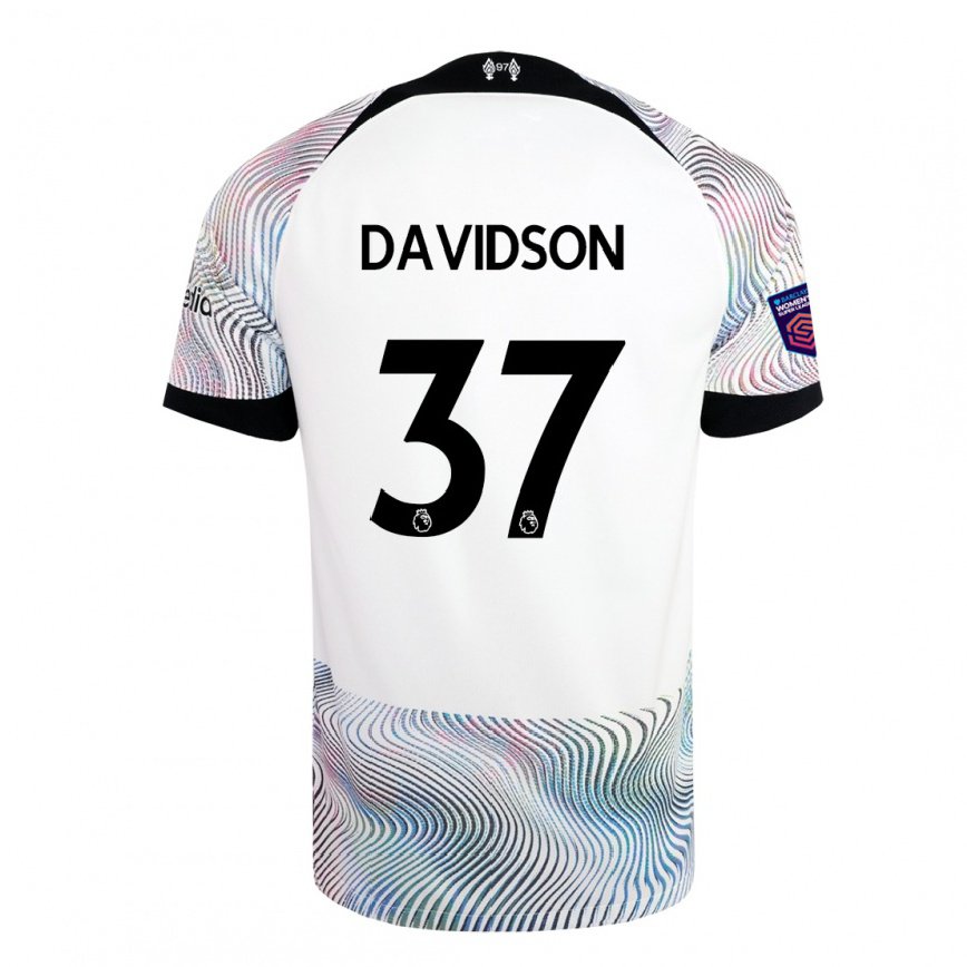 レディースフットボールジョシュ・デイビッドソン#37ホワイト カラフルアウェイシャツ2022/23ジャージーユニフォーム