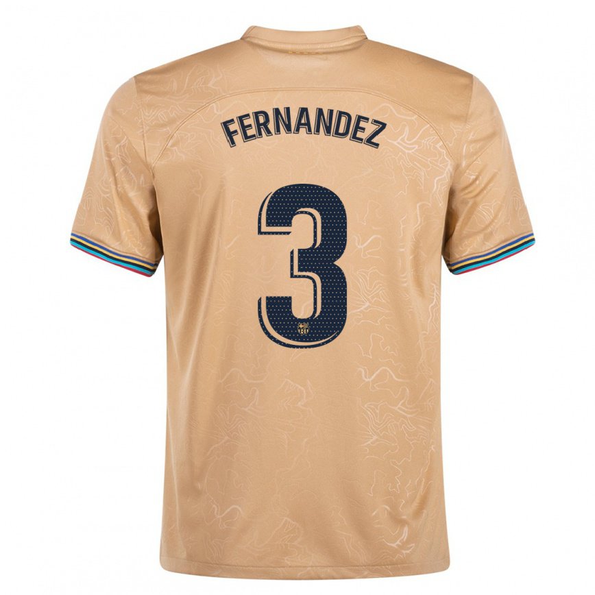レディースフットボールジャナ・フェルナンデス#3ゴールドアウェイシャツ2022/23ジャージーユニフォーム