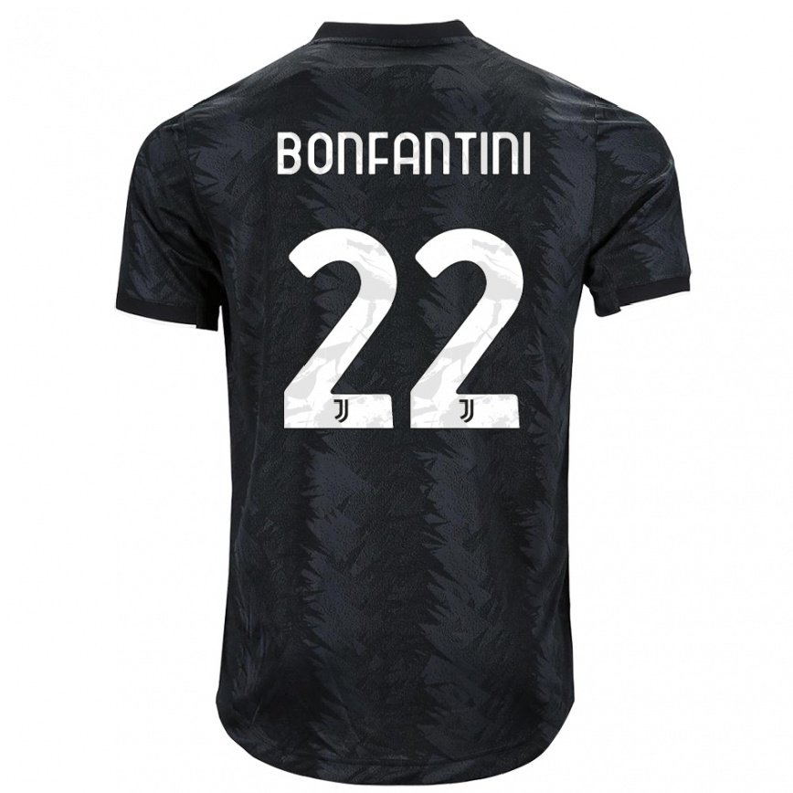 レディースフットボールアニェーゼ・ボンファンティーニ#22ダークブラックアウェイシャツ2022/23ジャージーユニフォーム