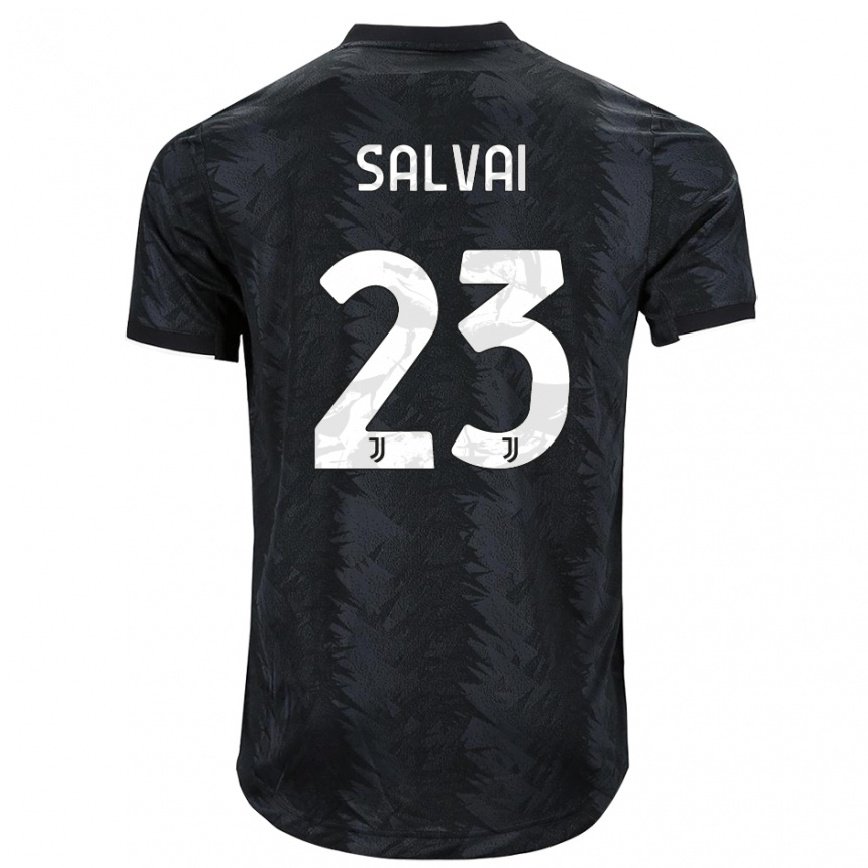 レディースフットボールセシリア・サルヴァイ#23ダークブラックアウェイシャツ2022/23ジャージーユニフォーム