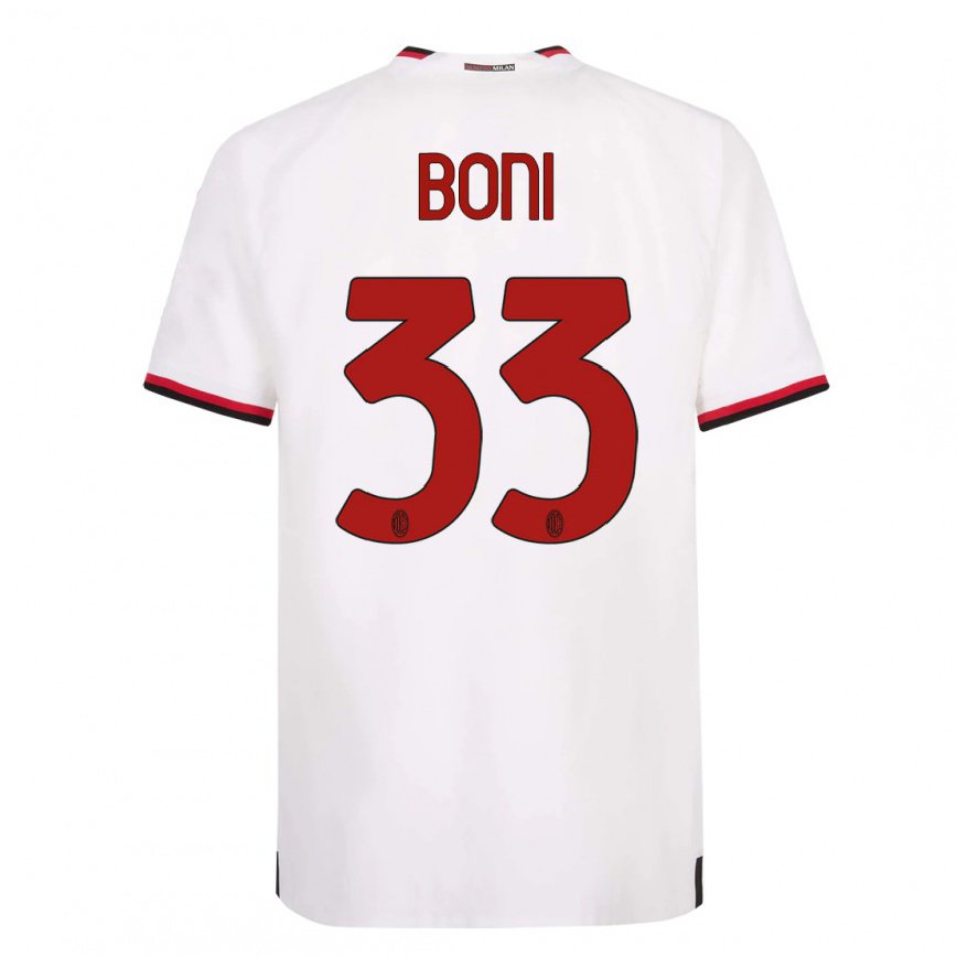 レディースフットボールランドリーボニ#33赤いホワイトアウェイシャツ2022/23ジャージーユニフォーム