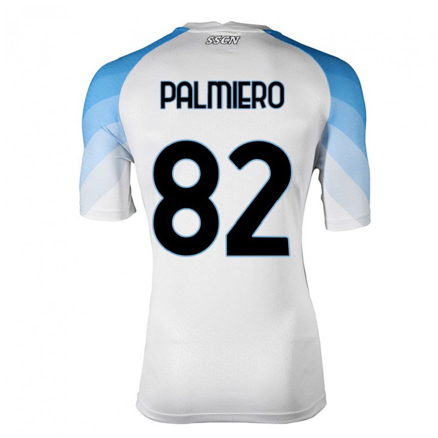 レディースフットボールルーカ・パルミエーロ#82ホワイトスカイブルーアウェイシャツ2022/23ジャージーユニフォーム