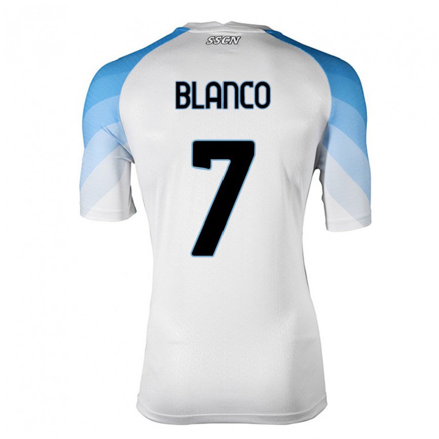 レディースフットボールヒメナ・ブランコ#7ホワイトスカイブルーアウェイシャツ2022/23ジャージーユニフォーム