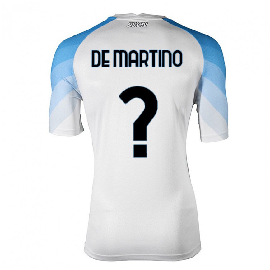レディースフットボールエンリコ・ピオ・デ・マルティーノ#0ホワイトスカイブルーアウェイシャツ2022/23ジャージーユニフォーム