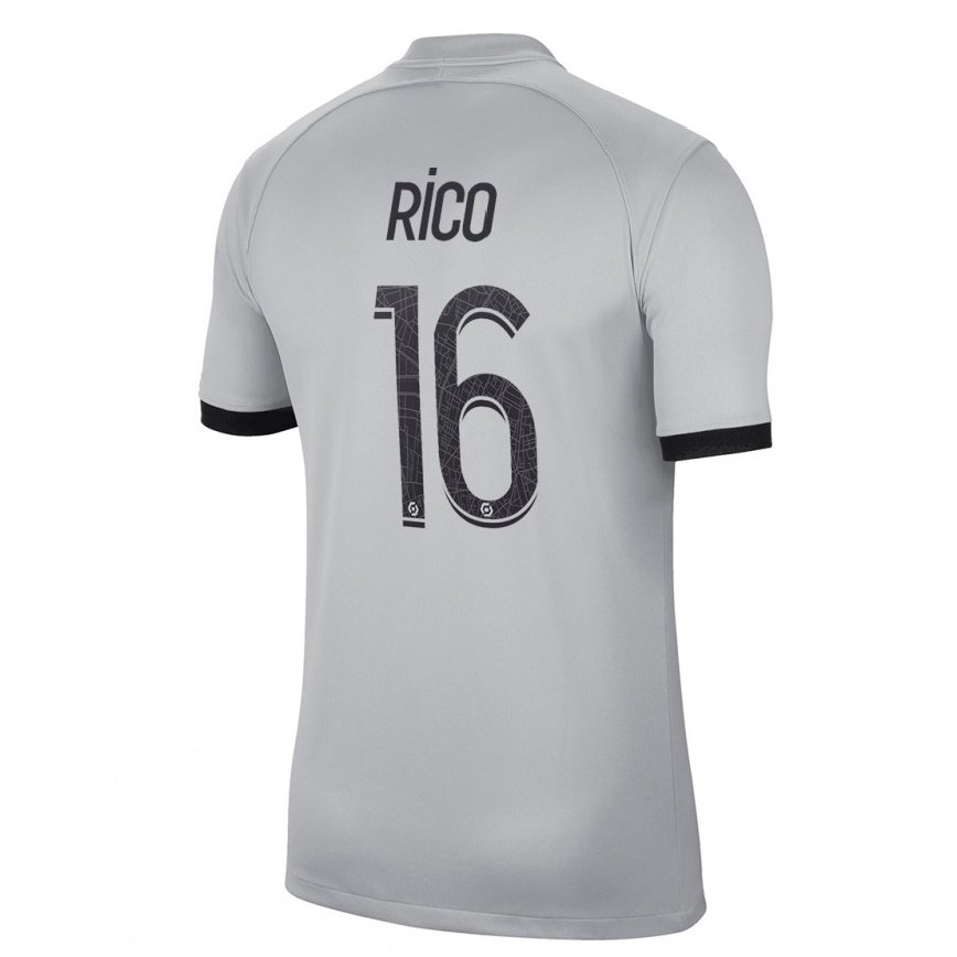 レディースフットボールセルヒオ・リコ#16グレーアウェイシャツ2022/23ジャージーユニフォーム