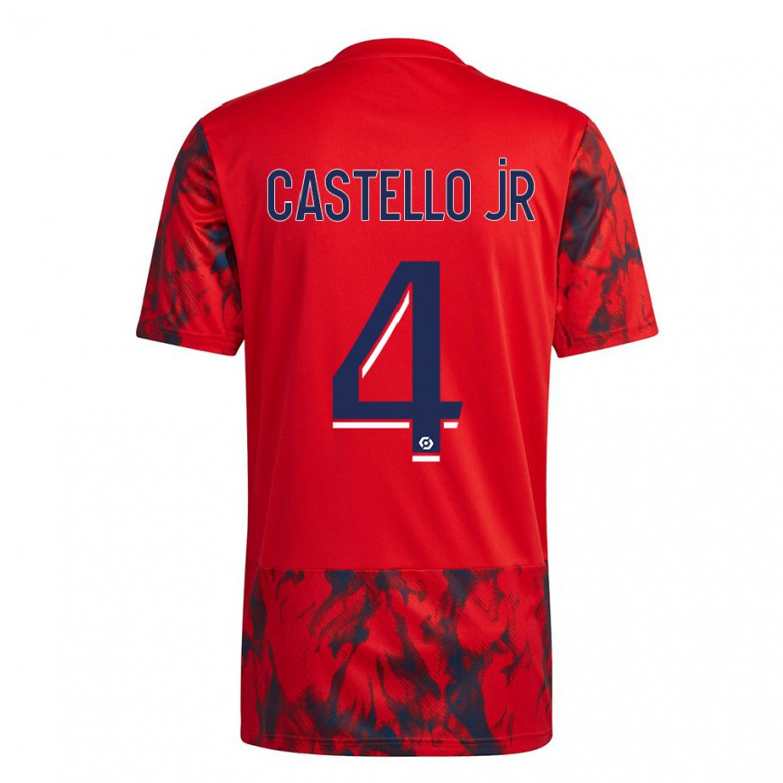 レディースフットボールカステッロ・ルークバ#4レッドスペースアウェイシャツ2022/23ジャージーユニフォーム
