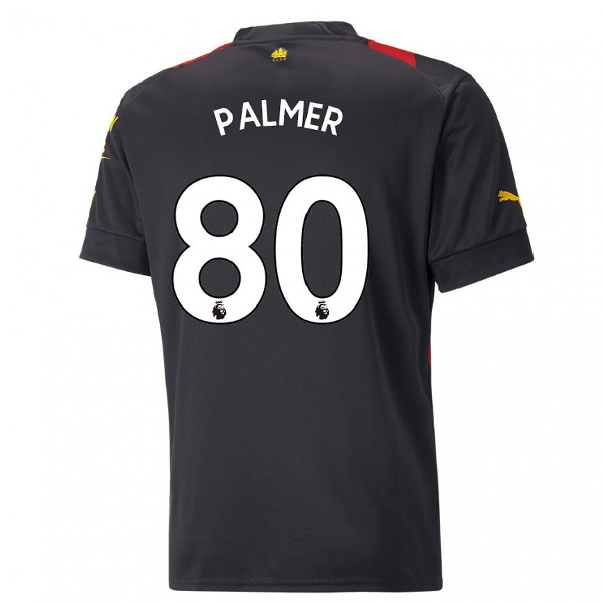 レディースフットボールコール・パルマー#80ブラックレッドアウェイシャツ2022/23ジャージーユニフォーム
